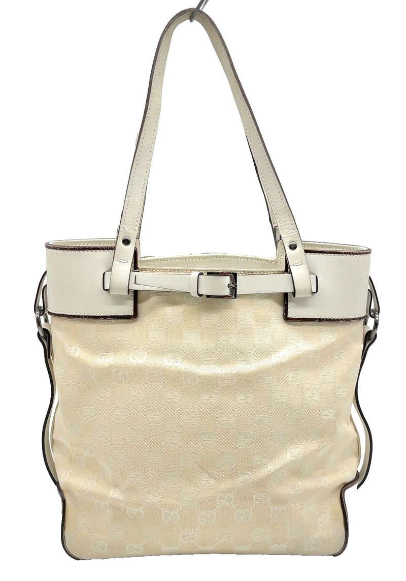 Gucci Gg Canvas White Tote Bag