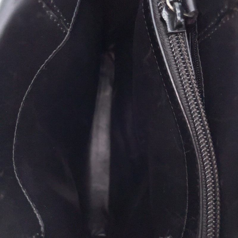 Gucci Metal Handle Black Leather