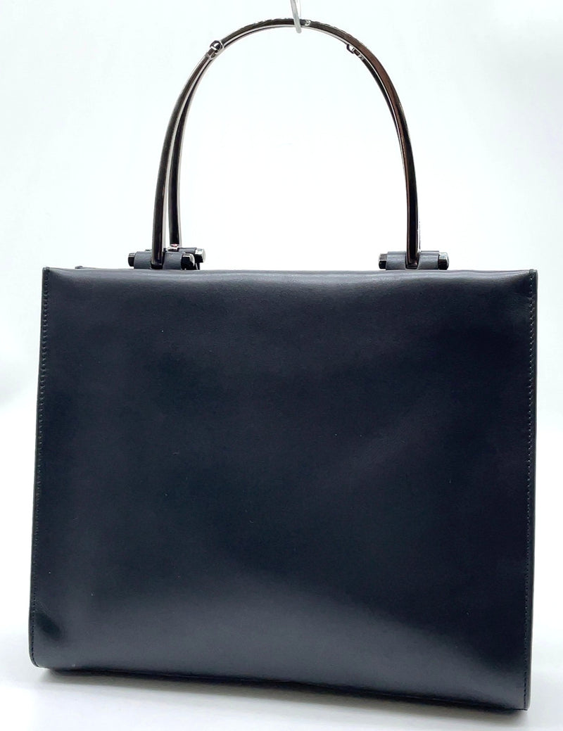 Gucci Metal Handle Black Leather