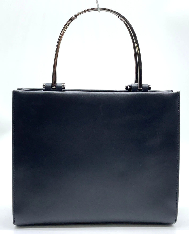 Gucci Metal Handle Black Leather