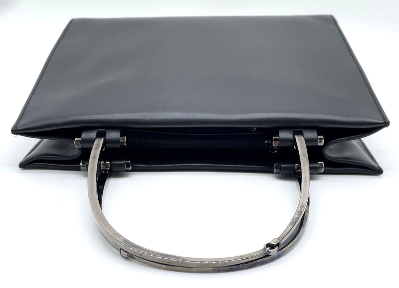 Gucci Metal Handle Black Leather