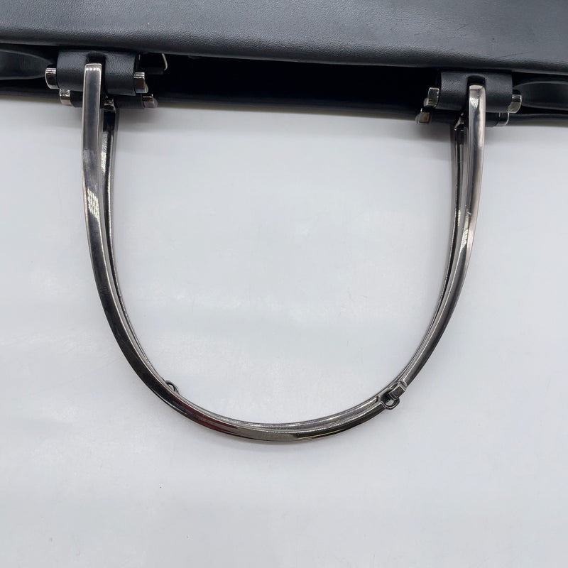 Gucci Metal Handle Black Leather