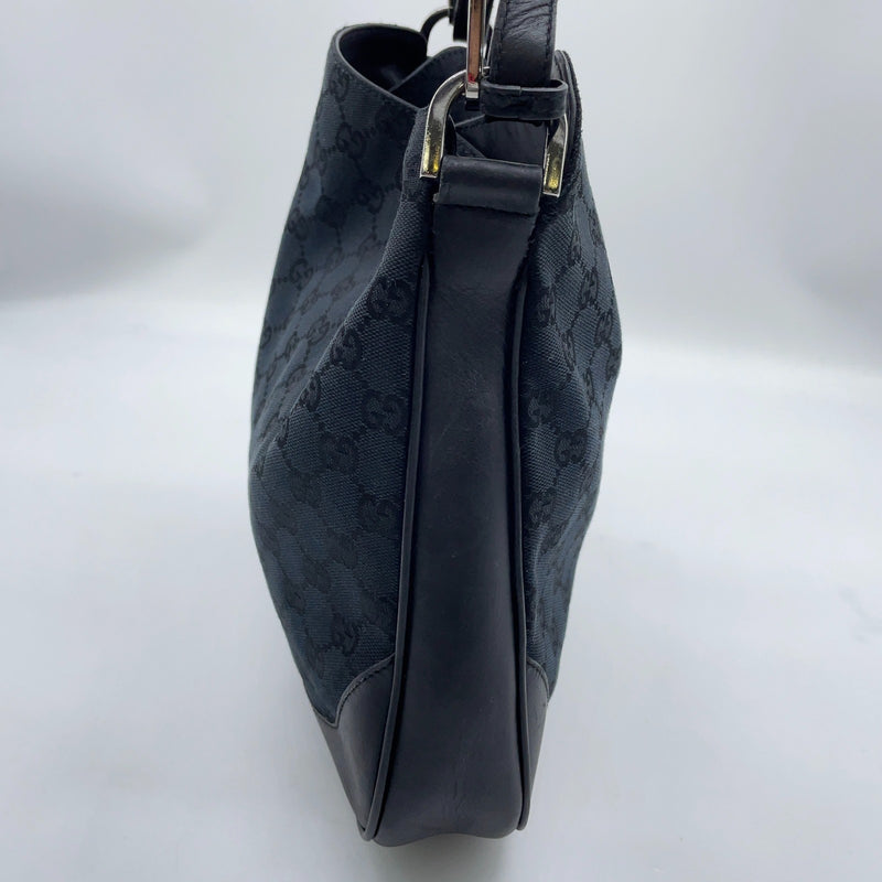 Gucci Gg Canvas Bamboo Handle Black