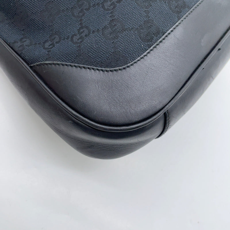 Gucci Gg Canvas Bamboo Handle Black