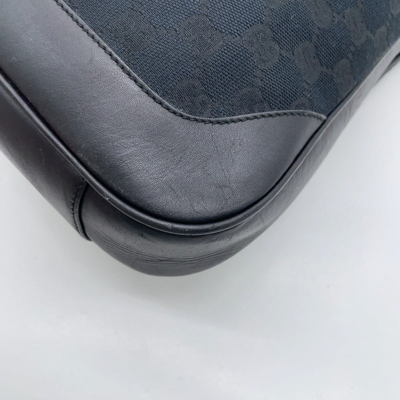 Gucci Gg Canvas Bamboo Handle Black