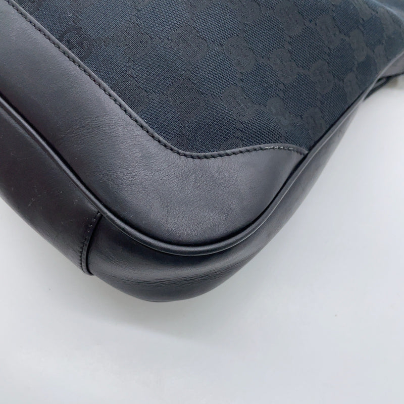 Gucci Gg Canvas Bamboo Handle Black