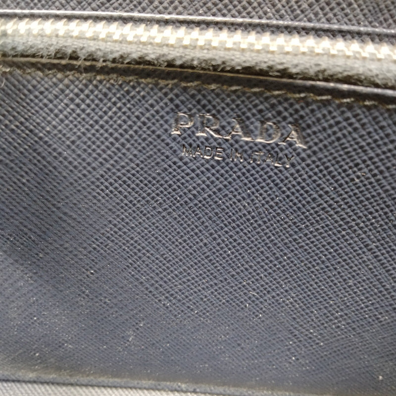 Prada Long Wallet Navy Blue Leather