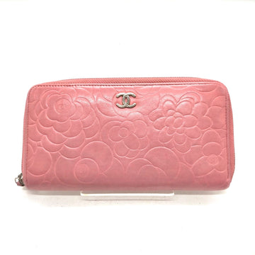 Chanel Long Wallet Pink Leather