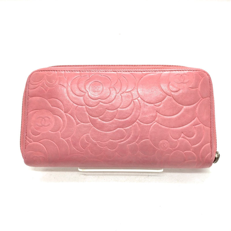 Chanel Long Wallet Pink Leather
