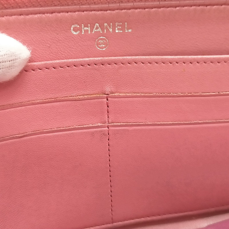 Chanel Long Wallet Pink Leather