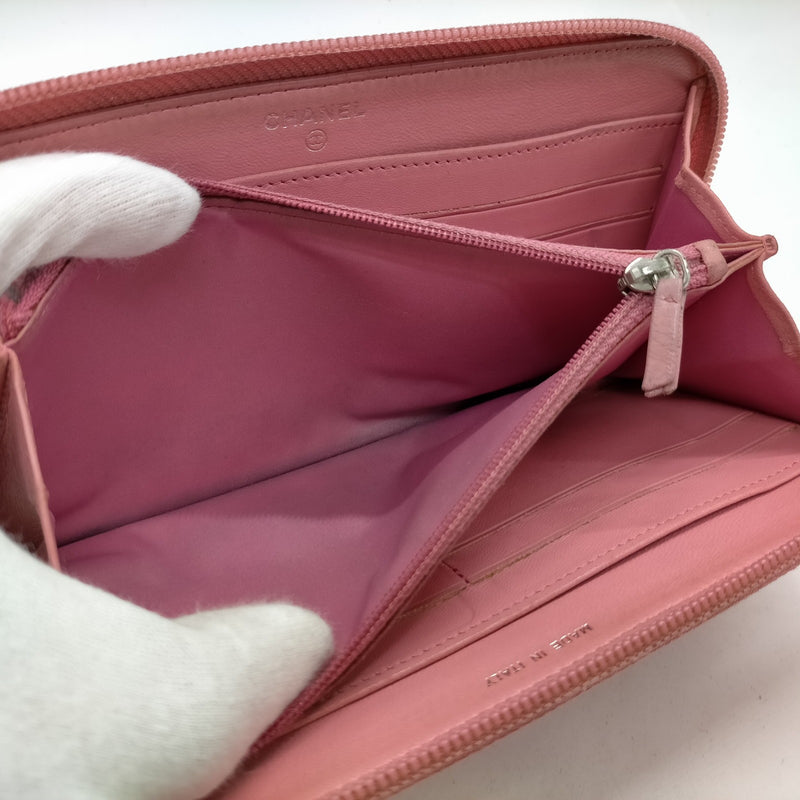 Chanel Long Wallet Pink Leather