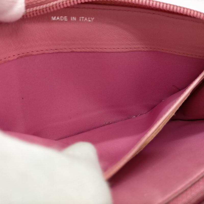 Chanel Long Wallet Pink Leather