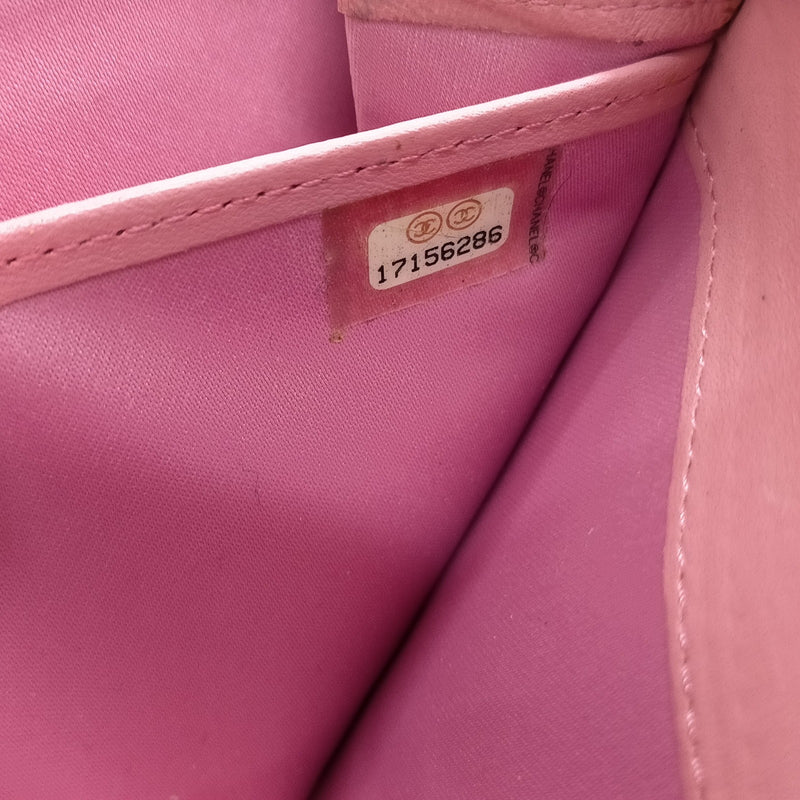 Chanel Long Wallet Pink Leather