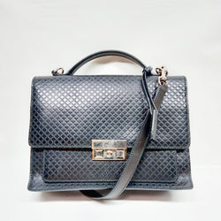 Gucci Hand Bag Black Leather