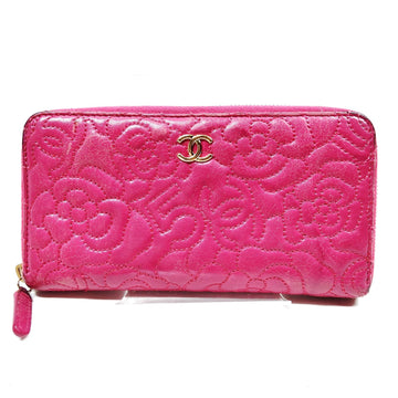 Chanel Long Wallet Pink Leather