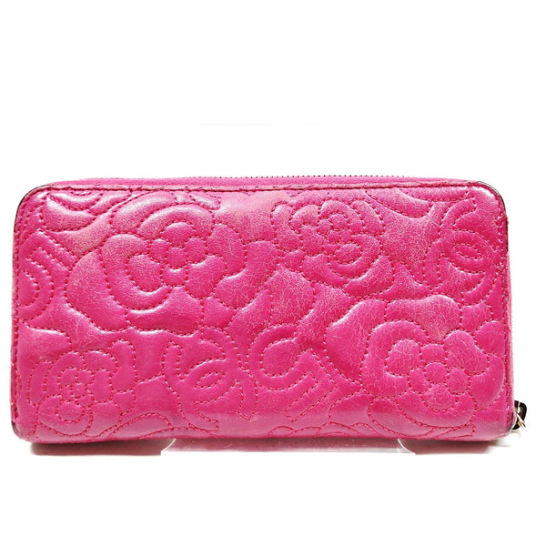 Chanel Long Wallet Pink Leather