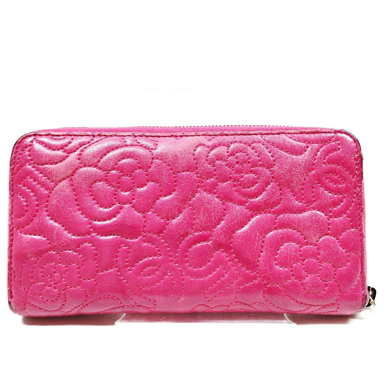 Chanel Long Wallet Pink Leather