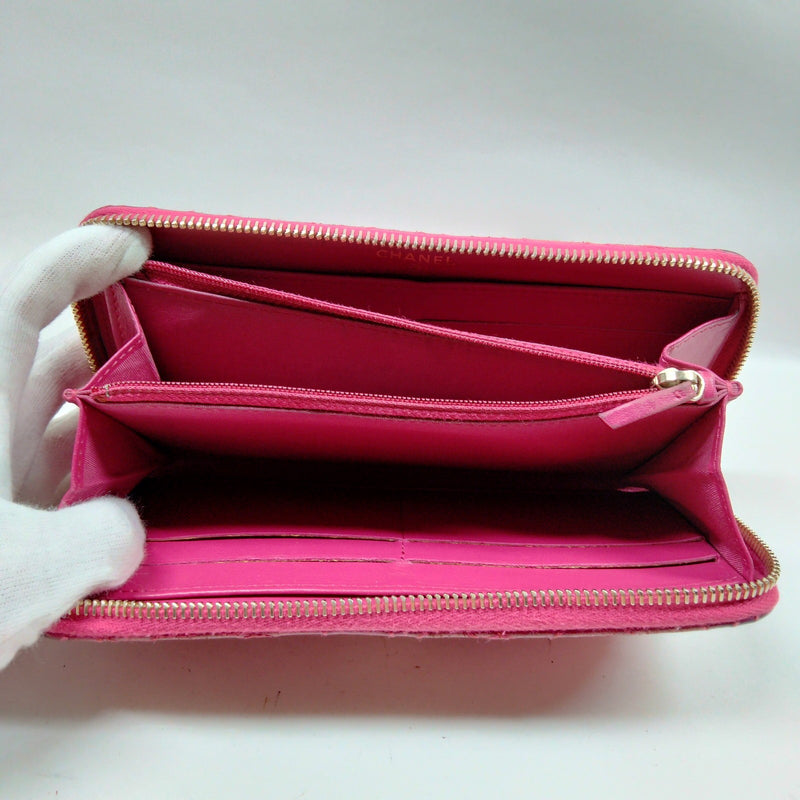 Chanel Long Wallet Pink Leather