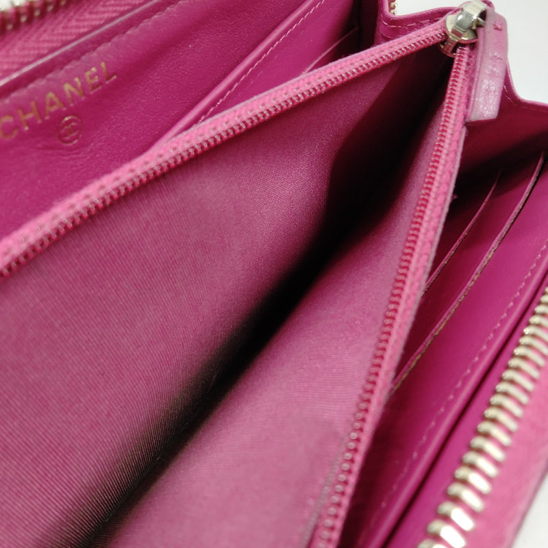 Chanel Long Wallet Pink Leather