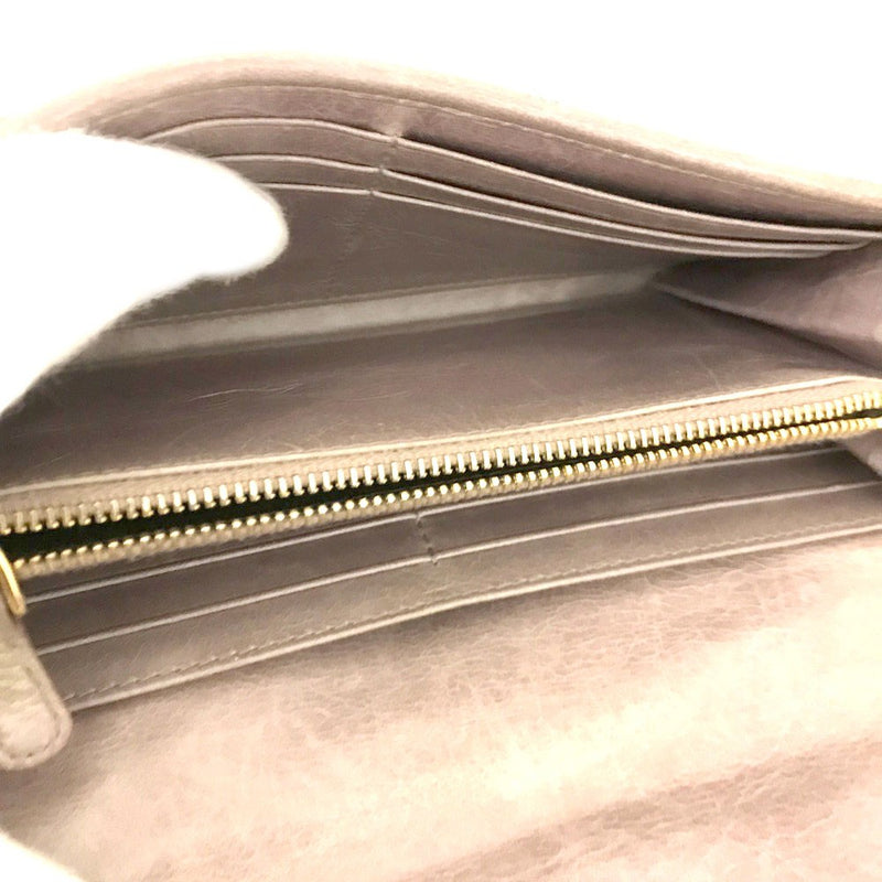 Miu Logo Gather Leather Long Bifold