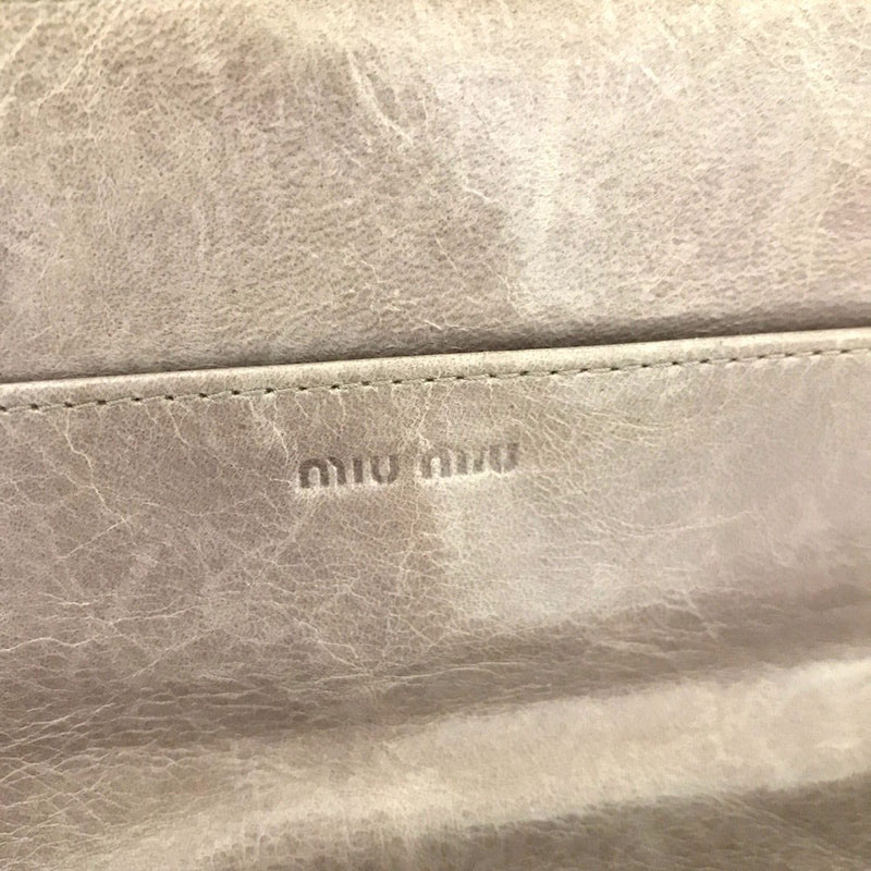 Miu Logo Gather Leather Long Bifold