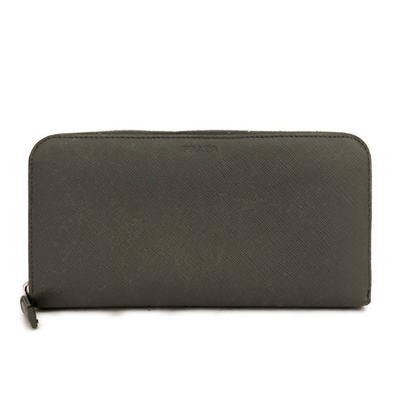 Prada Saffiano Leather Zip Around Long