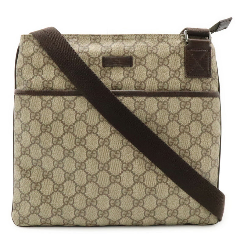 Zip Top Messenger Bag Gg Coated Canvas