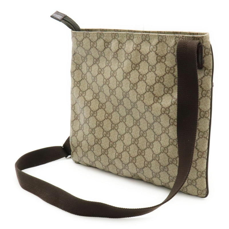 Zip Top Messenger Bag Gg Coated Canvas