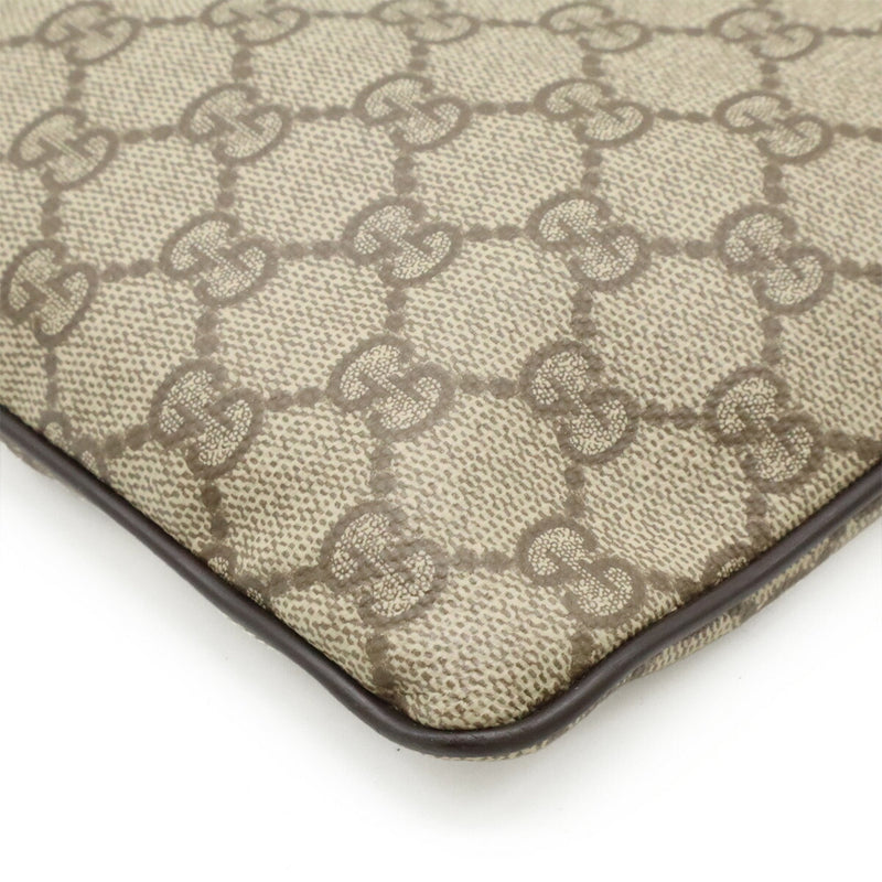 Zip Top Messenger Bag Gg Coated Canvas