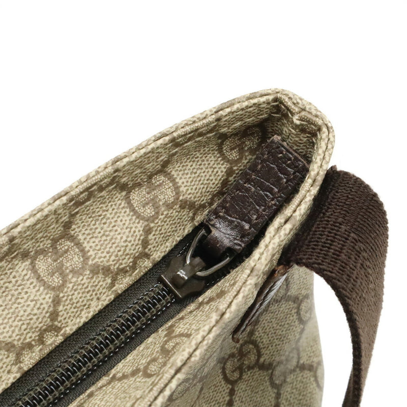 Zip Top Messenger Bag Gg Coated Canvas
