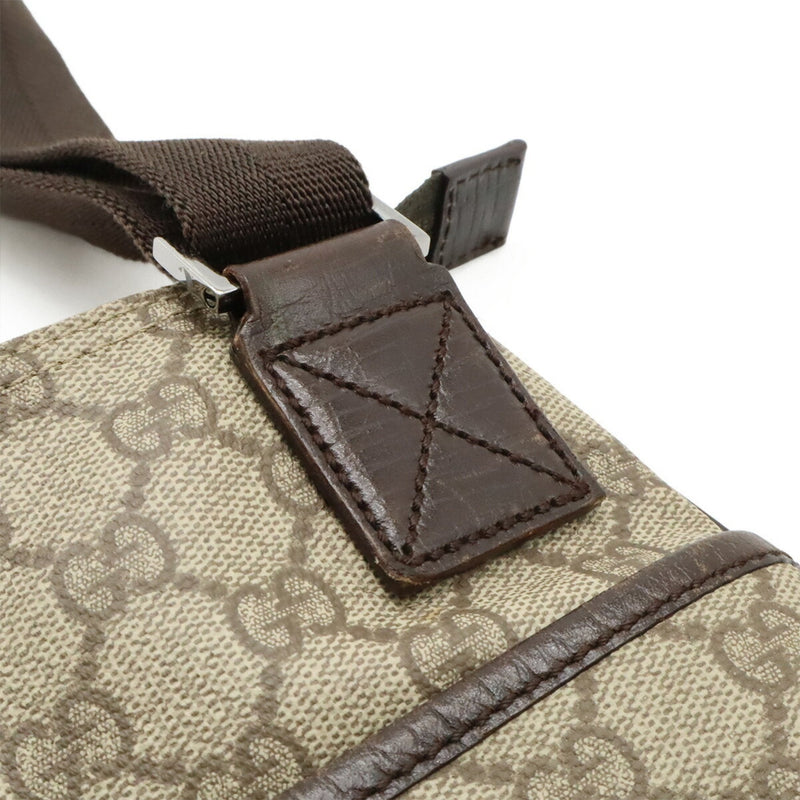 Zip Top Messenger Bag Gg Coated Canvas
