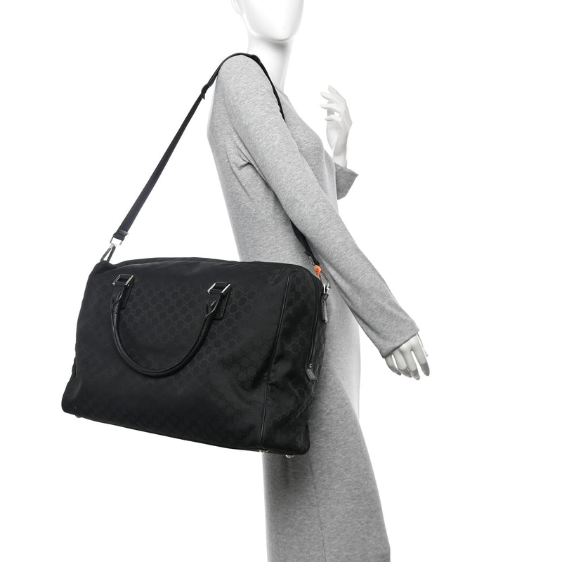 Gucci Nylon Large Duffle Bag Black