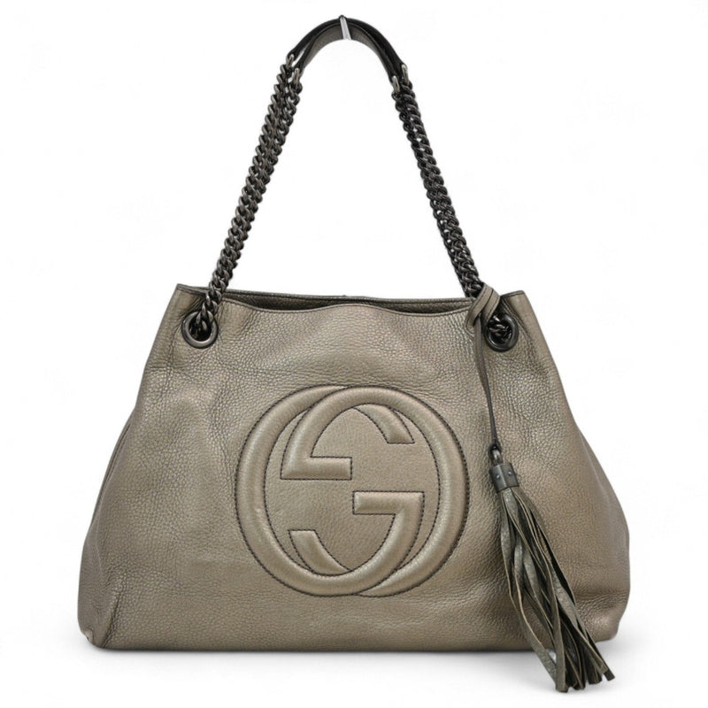 Soho Chain Strap Shoulder Bag Leather