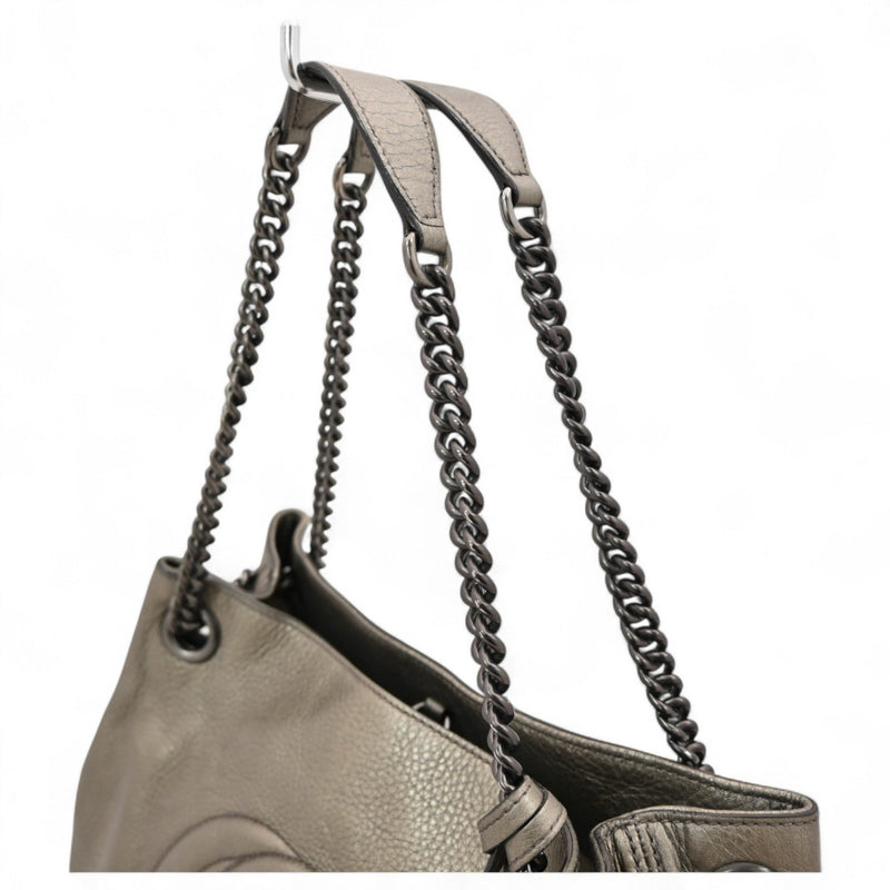 Soho Chain Strap Shoulder Bag Leather