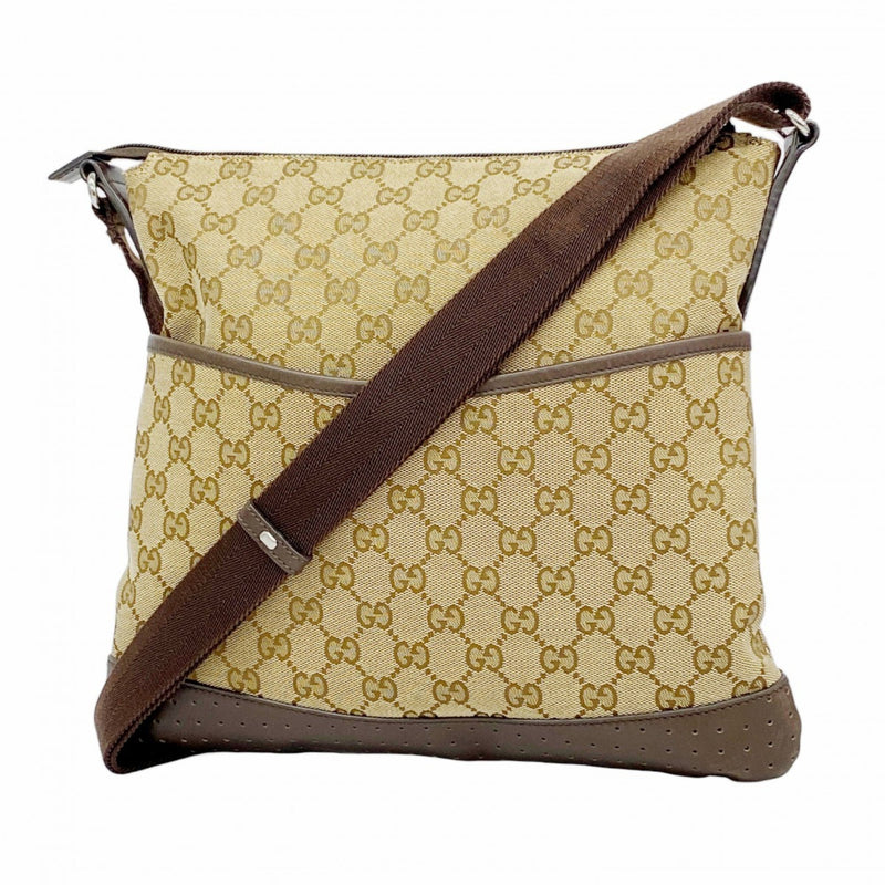 Zip Messenger Bag Gg Canvas With