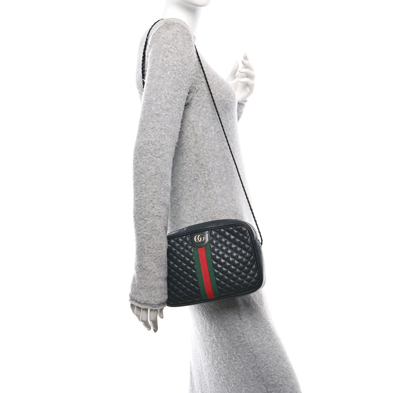 Gucci Calfskin Web Trapuntata Small Gg