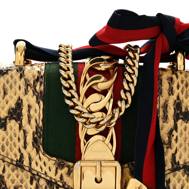 Gucci Snakeskin Mini Sylvie Chain