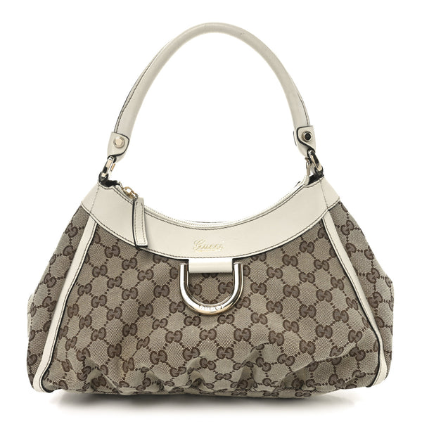 Gucci Medium D Gold Ring Hobo White
