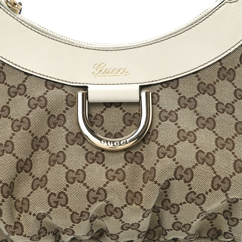 Gucci Medium D Gold Ring Hobo White