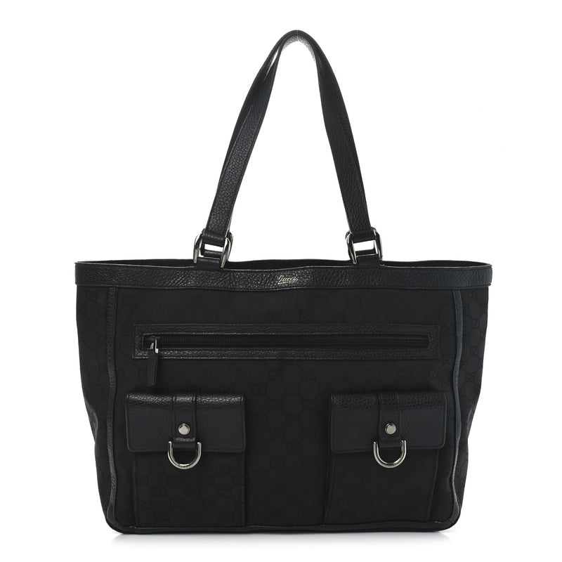 Gucci Nylon Abbey D Ring Tote Black