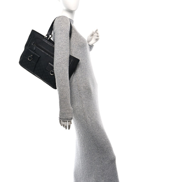 Gucci Nylon Abbey D Ring Tote Black