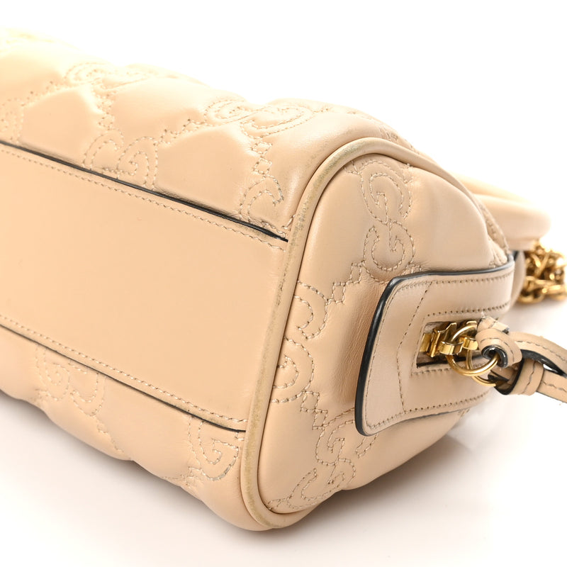 Gucci Calfskin Gg Matelasse Mini Bowler
