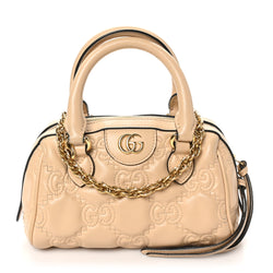 Gucci Calfskin Gg Matelasse Mini Bowler