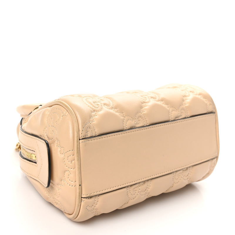 Gucci Calfskin Gg Matelasse Mini Bowler