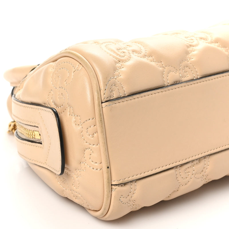 Gucci Calfskin Gg Matelasse Mini Bowler