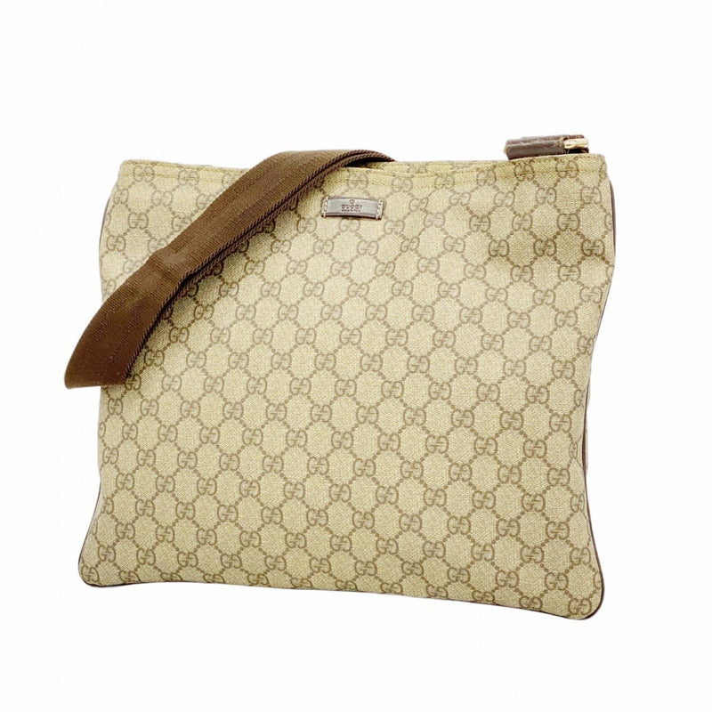 Zip Top Messenger Bag Gg Coated Canvas