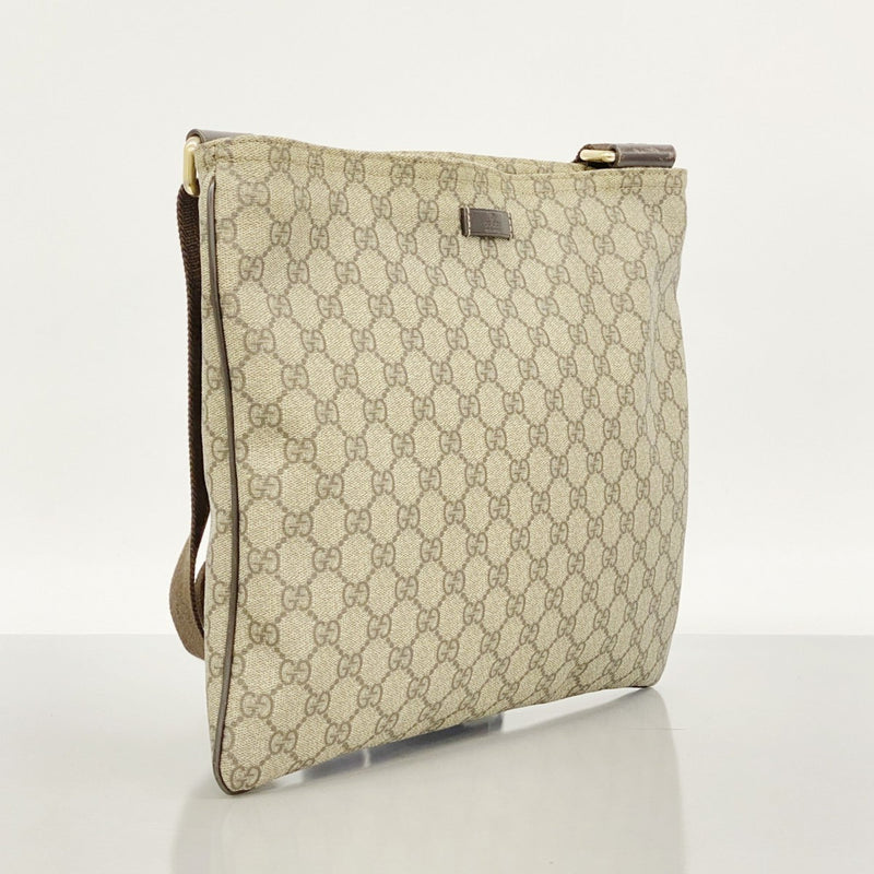 Zip Top Messenger Bag Gg Coated Canvas