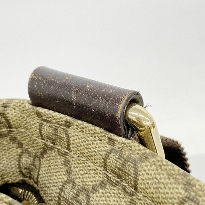 Zip Top Messenger Bag Gg Coated Canvas