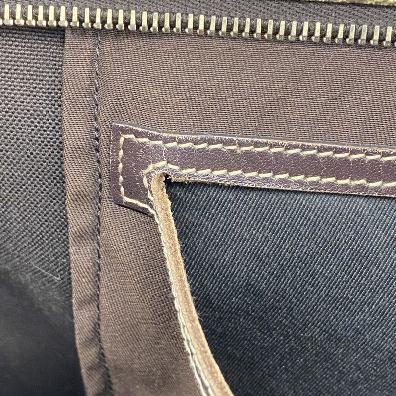 Zip Top Messenger Bag Gg Coated Canvas