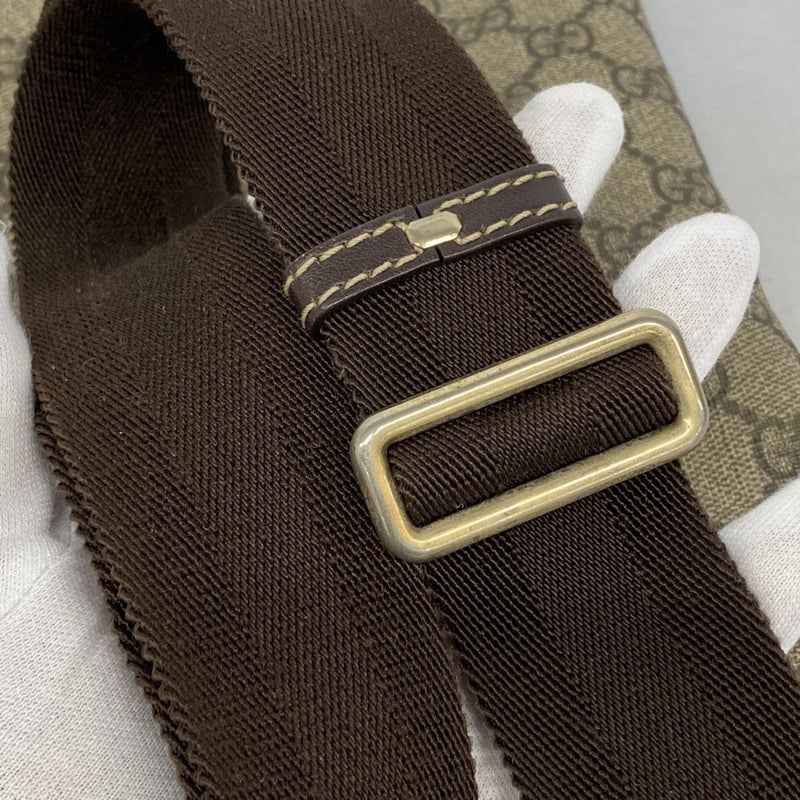 Zip Top Messenger Bag Gg Coated Canvas